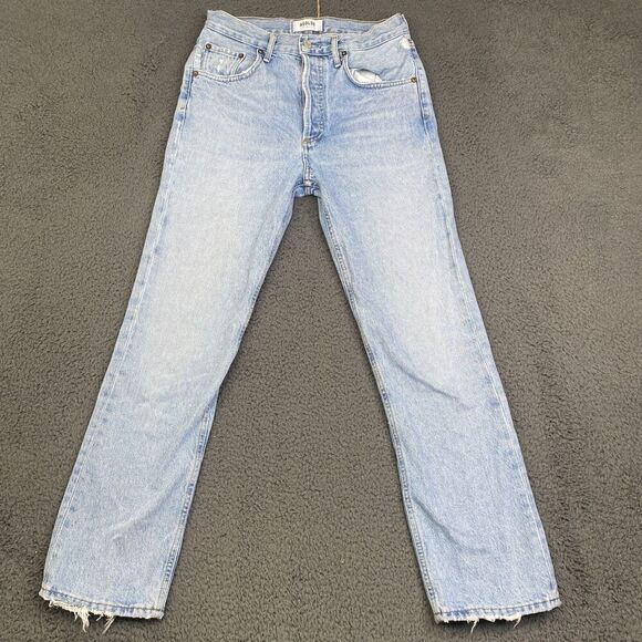 AGOLDE Ripley High Rise Straight Leg Ankle Jeans in Riptide Size 24 27x27 MEAS - Picture 1 of 11